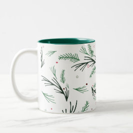 Caneca De Café Em Dois Tons Pine Branch Pattern Mug