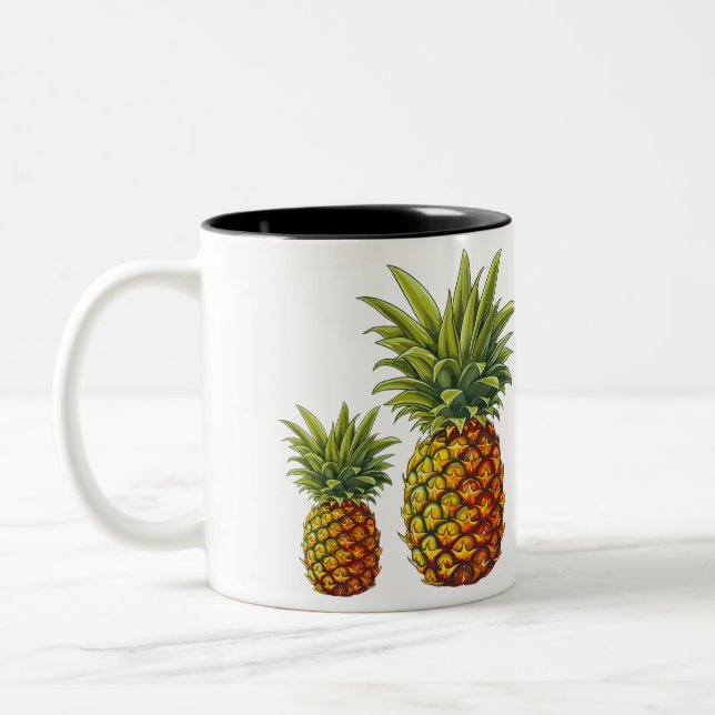 Caneca De Café Em Dois Tons Pineapple Paradise Mug Tropical (Esquerda)