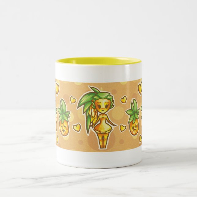 Caneca De Café Em Dois Tons PineappleChibi (Centro)