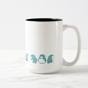 Caneca De Café Em Dois Tons Pinguim azul
