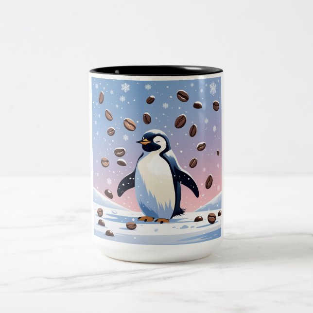 Caneca De Café Em Dois Tons Pinguim Café Mug (Centro)