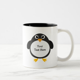 Caneca De Café Em Dois Tons Pinguim carnudo (customizável)