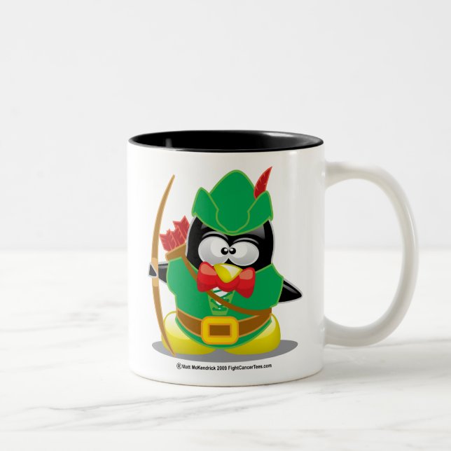 Caneca De Café Em Dois Tons Pinguim de Robin Hood (Direita)