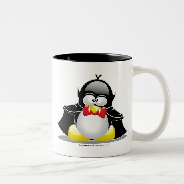 Caneca De Café Em Dois Tons Pinguim do vampiro (Direita)