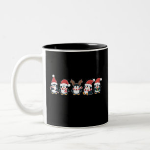 Caneca De Café Em Dois Tons Pinguim Feliz Natal Pólo Norte Feriado Animal