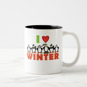 Caneca De Café Em Dois Tons Pinguim I Love Winter