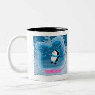 Caneca De Café Em Dois Tons Pinguim Pinguim Cachorro De Inverno