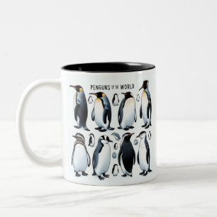 Caneca De Café Em Dois Tons Pinguins da cãibra do mundo, cãibra-pinguim