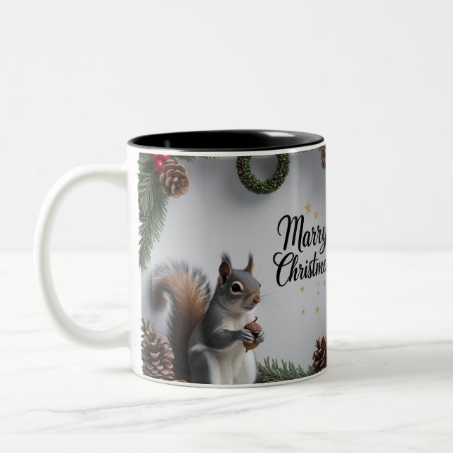 Caneca De Café Em Dois Tons Pinheirinho de Natal de Dois Tons Mug (Esquerda)