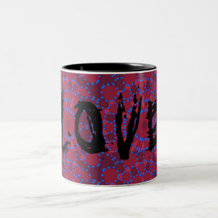CANECA DE CAFÉ EM DOIS TONS PINK AMOR COR PRETA AZUL, CAFÉ AZUL, COM 2 TONELA