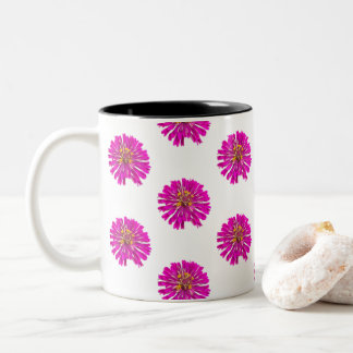 Caneca De Café Em Dois Tons Pink and Yellow Flowers