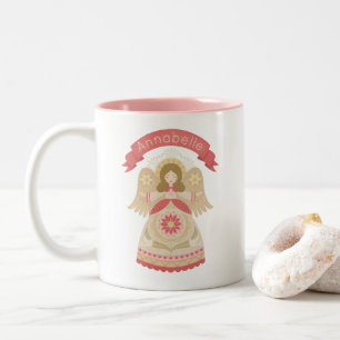 Caneca De Café Em Dois Tons Pink Angel Mug Personalizado