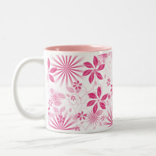 Caneca De Café Em Dois Tons Pink Floral Coffee Mug