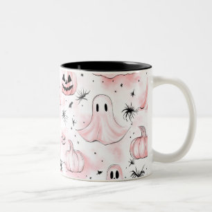 Caneca De Café Em Dois Tons Pink Ghost Halloween Coffee Mug