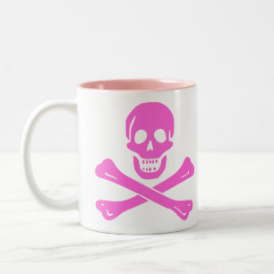 Caneca De Café Em Dois Tons Pink Jolly Roger