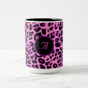 Caneca De Café Em Dois Tons Pink Leopardo Mug