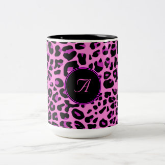 Caneca De Café Em Dois Tons Pink Leopardo Mug