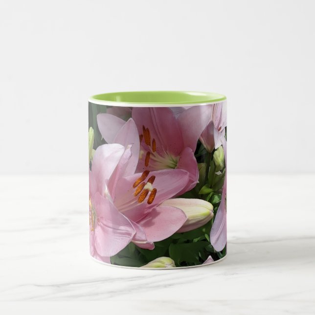 Caneca De Café Em Dois Tons Pink Lilies (Centro)