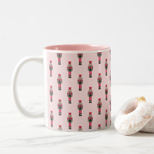 Caneca De Café Em Dois Tons Pink Nutcracker Pintura de Natal