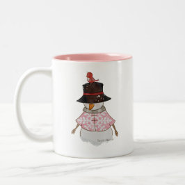 Caneca De Café Em Dois Tons Pink Snowman Mug