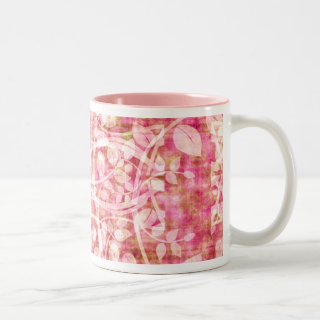 Caneca De Café Em Dois Tons PinkLeaves Mug (Direita)
