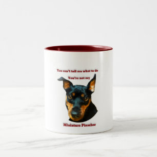 Caneca De Café Em Dois Tons Pinscher diminuto Bossy