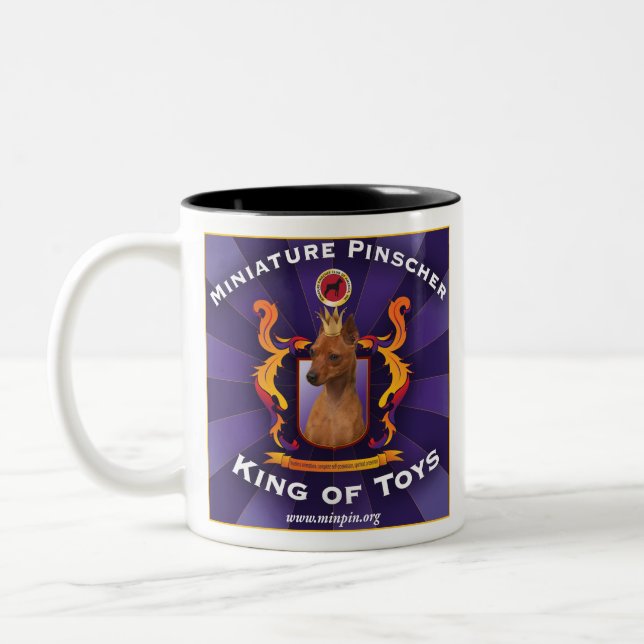 Caneca De Café Em Dois Tons Pinscher diminuto, rei dos brinquedos (Esquerda)