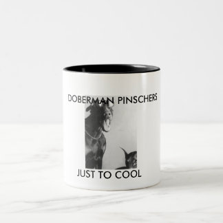 Caneca De Café Em Dois Tons Pinschers do Doberman, para refrigerar apenas.