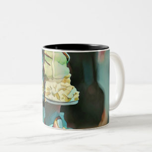 Caneca De Café Em Dois Tons Pintel de sorvete retrô