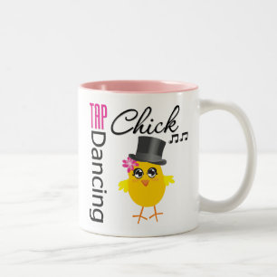 Caneca De Café Em Dois Tons Pintinho 2 da dança de torneira
