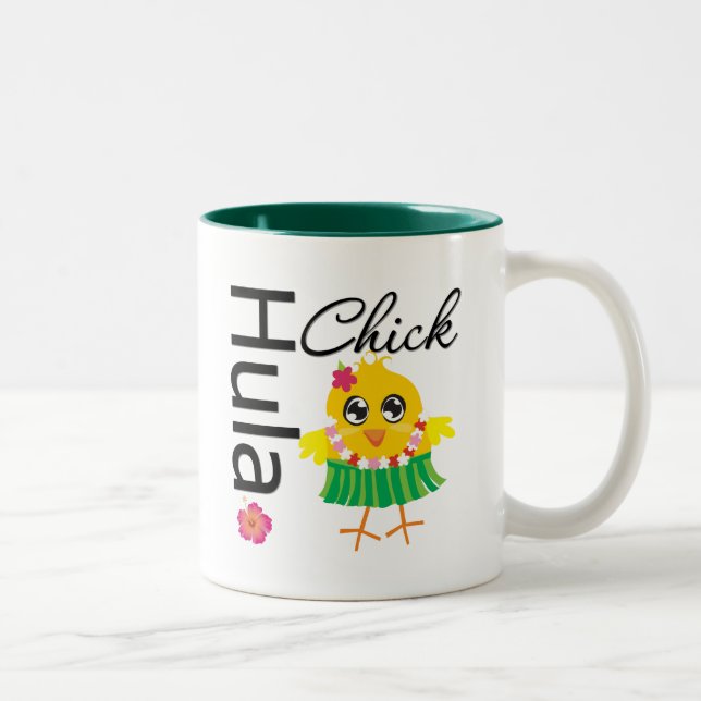 Caneca De Café Em Dois Tons Pintinho de Hula Havaí (Direita)