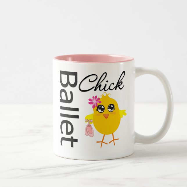 Caneca De Café Em Dois Tons Pintinho do balé (Direita)