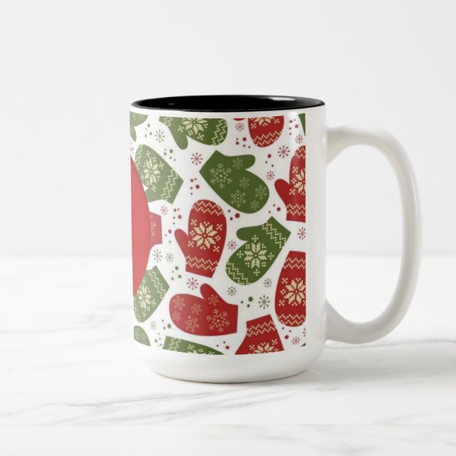 Caneca De Café Em Dois Tons Pintor de Natal Personalizado (Direita)