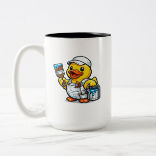 Caneca De Café Em Dois Tons Pintor Pato de Borracha