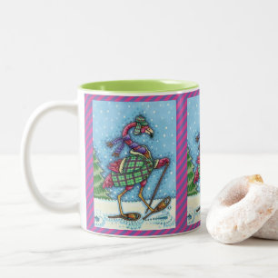 CANECA DE CAFÉ EM DOIS TONS PINTOS DE NEVE E PINOS DE CASACO
