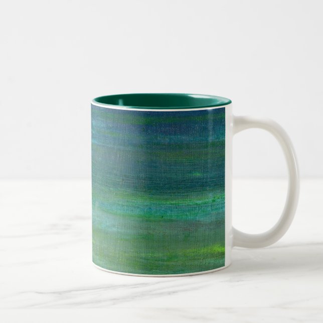 Caneca De Café Em Dois Tons Pintura azul-verde (Direita)