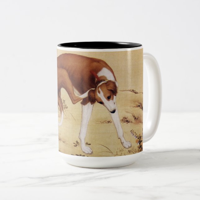 Caneca De Café Em Dois Tons Pintura Chinesa 3 Cachorro Ano 2018 Mug (Frente Esquerda)