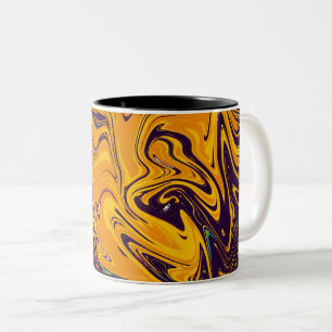 Caneca De Café Em Dois Tons pintura colorida e obra-prima de arte fina