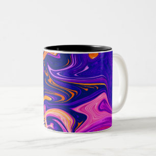 Caneca De Café Em Dois Tons Pintura Colorida Melhor arte, abstrato moderna