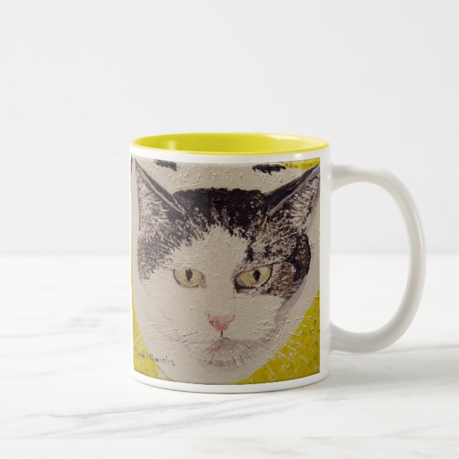 Caneca De Café Em Dois Tons Pintura da cara de pontos (Direita)
