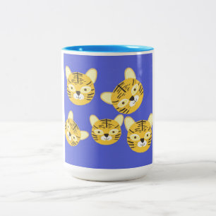 Caneca De Café Em Dois Tons pintura de tigres
