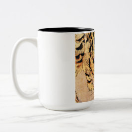 Caneca De Café Em Dois Tons Pintura de um tigre no século XIX por Kuniyoshi Ut