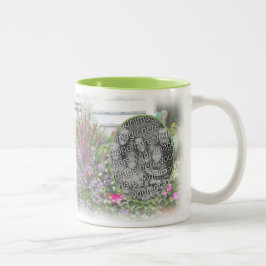 Caneca De Café Em Dois Tons Pintura Do Jardim Flor Do Quintal Adicione Sua Fot