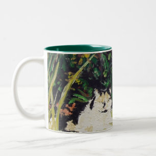 Caneca De Café Em Dois Tons Pintura dos deslizadores