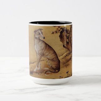 Caneca De Café Em Dois Tons Pintura em chinês Greyhound 1 cão ano Zodiac Mug