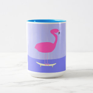 Caneca De Café Em Dois Tons pintura flamingo
