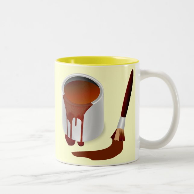 CANECA DE CAFÉ EM DOIS TONS PINTURA MARAVILHADA E PINBRUSO (Direita)