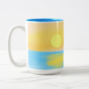 Caneca De Café Em Dois Tons pintura paisagística