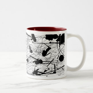Caneca De Café Em Dois Tons Pintura preta original do Splatter