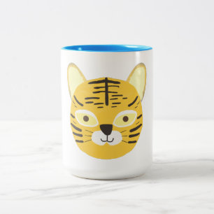 Caneca De Café Em Dois Tons pintura tigre